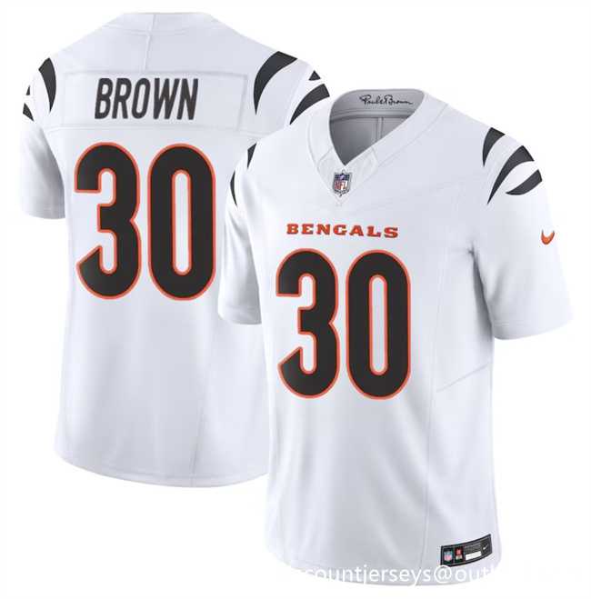 Men & Women & Youth Cincinnati Bengals #30 Chase Brown White 2024 F.U.S.E Vapor Untouchable Limited Stitched Jersey Dzhi